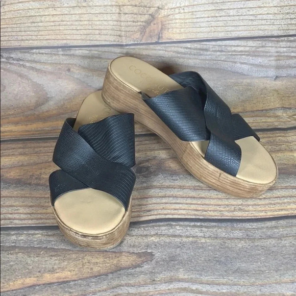 COCONUTS BY MATISSE black platform sandals size 9 - Picture 1 of 7
